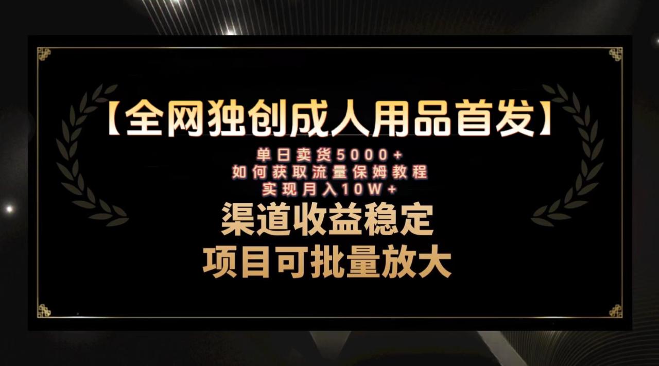 最新全网独创首发，成人用品赛道引流获客，月入10w保姆级教程-讯领网创