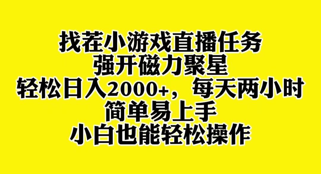 找茬小游戏直播，强开磁力聚星，轻松日入2000+，小白也能轻松上手-讯领网创