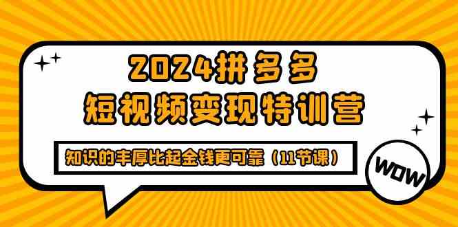 2024拼多多短视频变现特训营，知识的丰厚比起金钱更可靠（11节课）-讯领网创