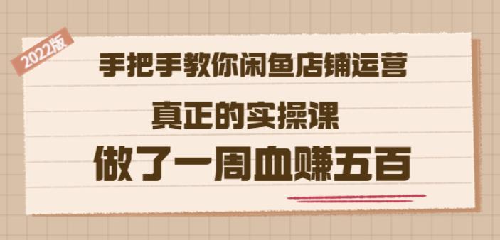 2022版《手把手教你闲鱼店铺运营》真正的实操课做了一周血赚五百(16节课)-讯领网创