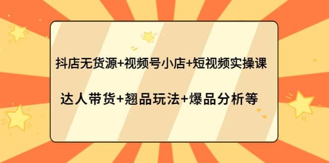 抖店无货源+视频号小店+短视频实操课：达人带货+翘品玩法+爆品分析等-讯领网创