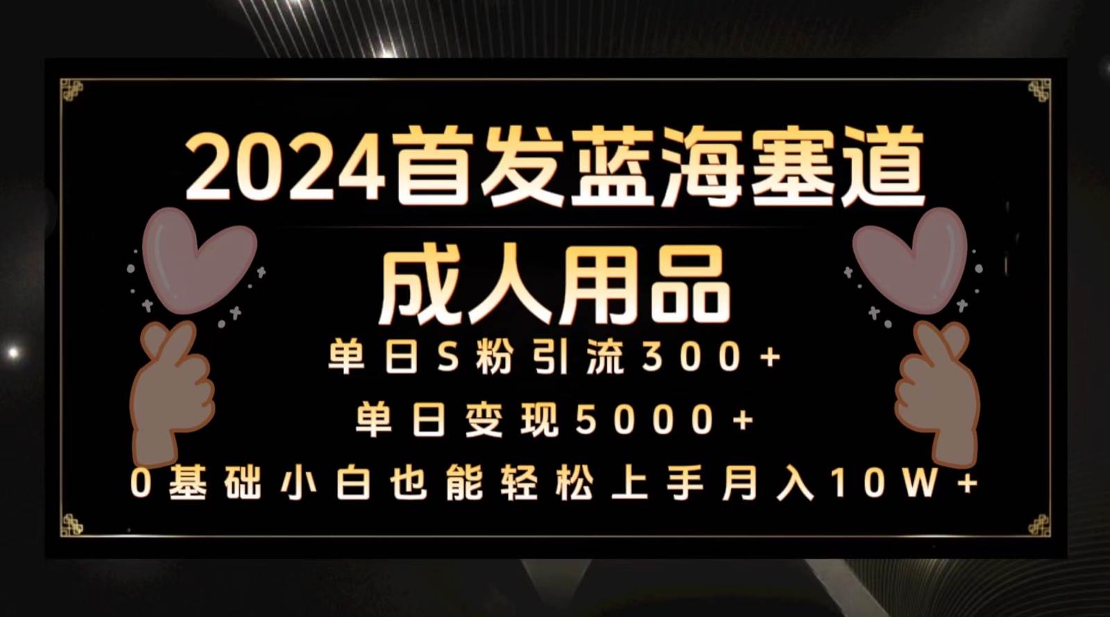 2024首发蓝海塞道成人用品，月入10W+保姆教程-讯领网创