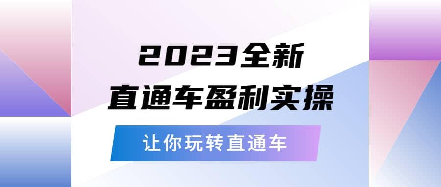 2023全新直通车·盈利实操：从底层，策略到搭建，让你玩转直通车-讯领网创