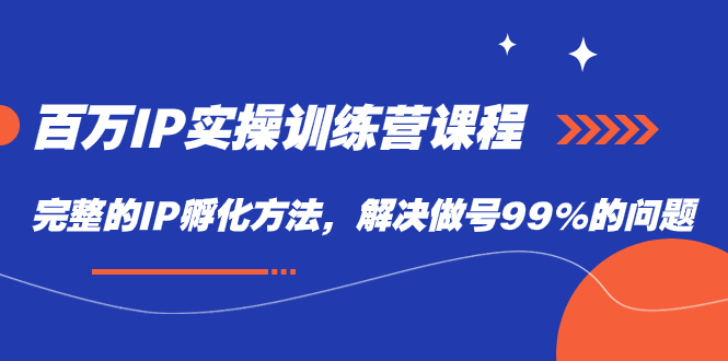 百万IP实战训练营课程，完整的IP孵化方法，解决做号99%的问题-讯领网创