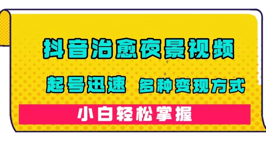 抖音治愈系夜景视频，起号迅速，多种变现方式，小白轻松掌握（附120G素材）-讯领网创