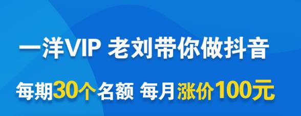 一洋电商抖音VIP，每月集训课+实时答疑+资源共享+联盟合作价值580元-讯领网创