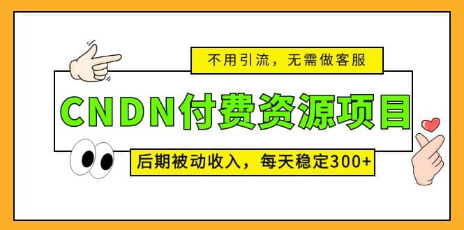 CNDN付费资源项目，不用引流，无需做客服，后期被动收入-讯领网创