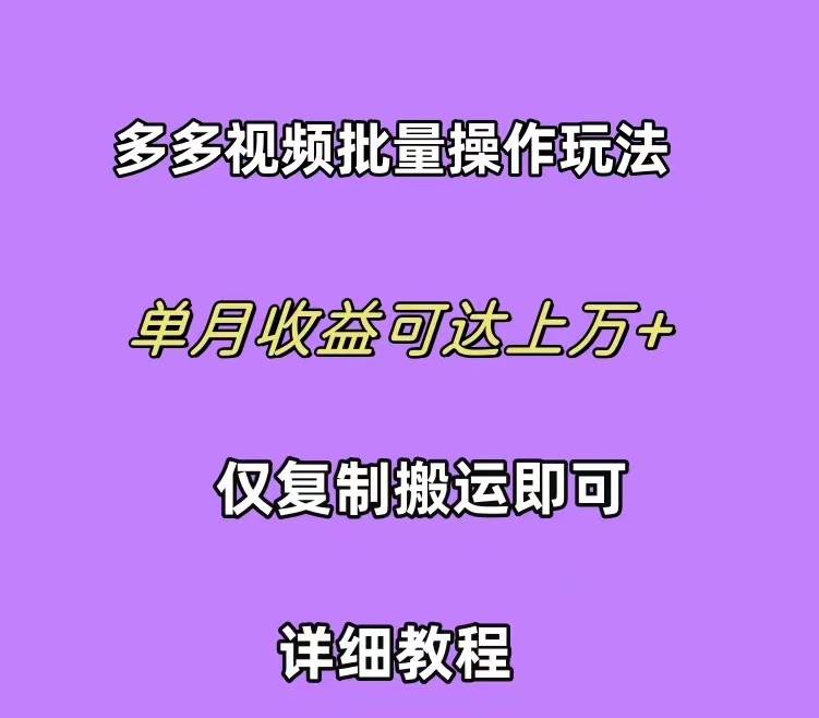 （10029期）拼多多视频带货快速过爆款选品教程 每天轻轻松松赚取三位数佣金 小白必…-讯领网创