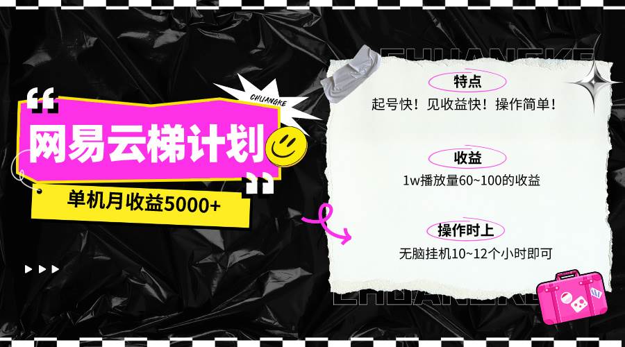 （10063期）最新网易云梯计划网页版，单机月收益5000+！可放大操作-讯领网创