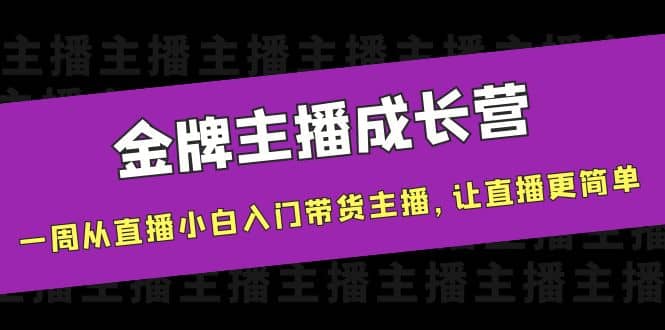 金牌主播成长营，一周从直播小白入门带货主播，让直播更简单-讯领网创