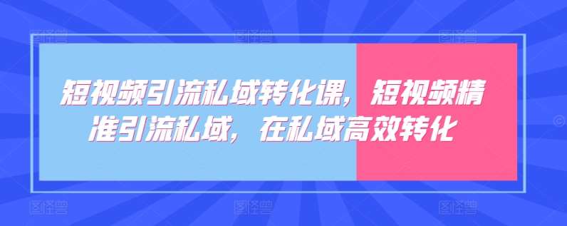 短视频引流私域转化课，短视频精准引流私域，在私域高效转化-讯领网创