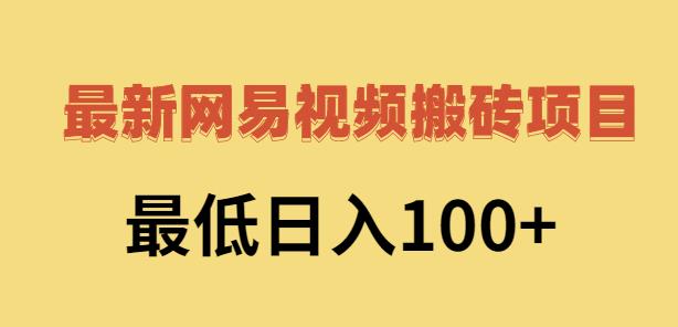 2022网易视频搬砖赚钱，日收益120（视频教程+文档）-讯领网创