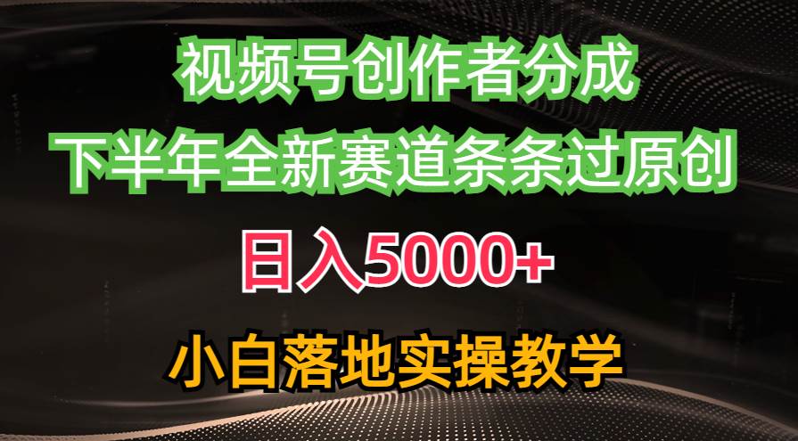 （10294期）视频号创作者分成最新玩法，日入5000+  下半年全新赛道条条过原创，小…-讯领网创