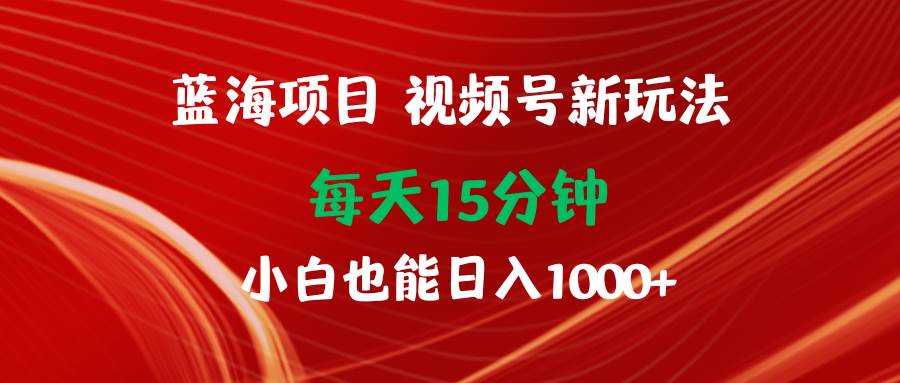 蓝海项目视频号新玩法 每天15分钟 小白也能日入1000+-讯领网创