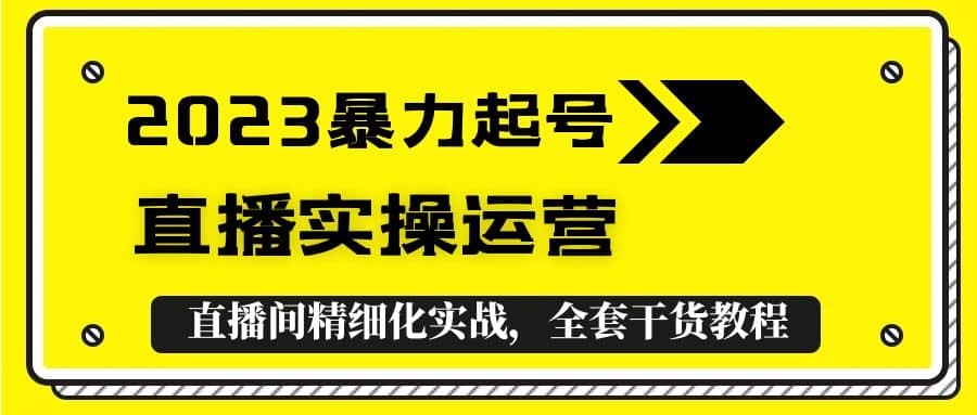 2023暴力起号+直播实操运营，全套直播间精细化实战，全套干货教程-讯领网创