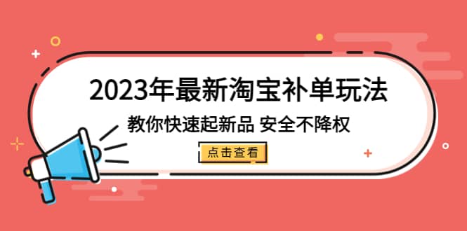 2023年最新淘宝补单玩法，教你快速起·新品，安全·不降权（18课时）-讯领网创