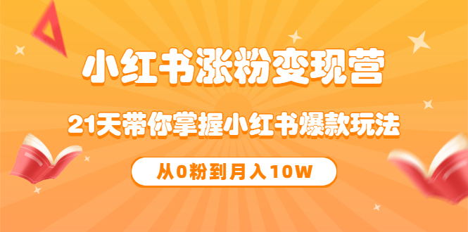 《小红书涨粉变现营》21天带你掌握小红书爆款玩法 从0粉到月入10W-讯领网创