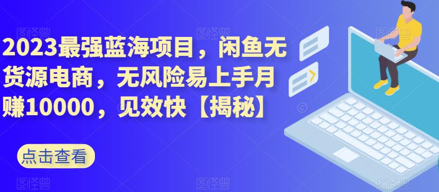 2023最强蓝海项目，闲鱼无货源电商，无风险易上手月赚10000，见效快【揭秘】-讯领网创