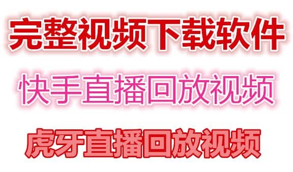 快手直播回放视频/虎牙直播回放视频完整下载(电脑软件+视频教程)-讯领网创