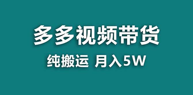 （8491期）【蓝海项目】拼多多视频带货 纯搬运一个月搞了5w佣金，小白也能操作 送工具-讯领网创