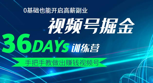 【视频号掘金营】36天手把手教做出赚钱视频号，0基础也能开启高薪副业-讯领网创