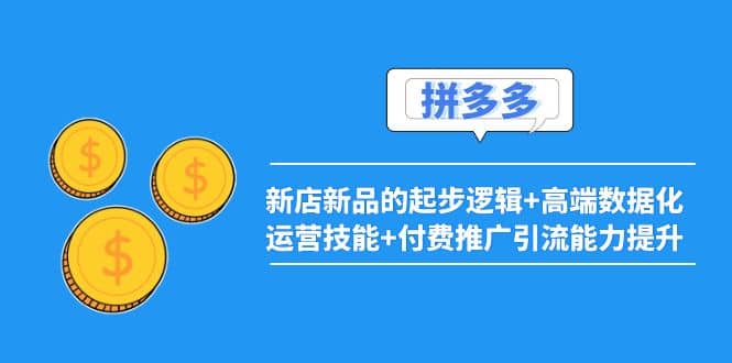 2022拼多多：新店新品的起步逻辑+高端数据化运营技能+付费推广引流能力提升-讯领网创