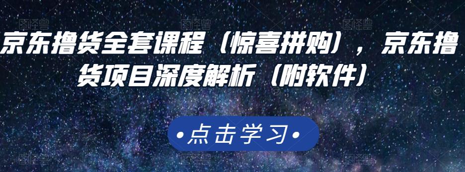 京东撸货全套课程（惊喜拼购），京东撸货项目深度解析（附软件）-讯领网创