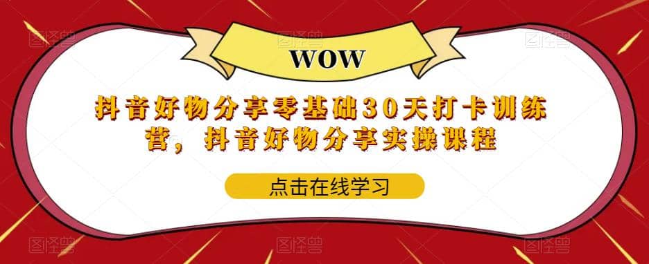 抖音好物分享0基础30天-打卡特训营，抖音好物分享实操课程-讯领网创