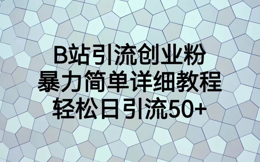 B站引流创业粉，暴力简单详细教程，轻松日引流50+-讯领网创