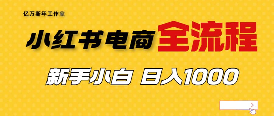 外面收费4988的小红书无货源电商从0-1全流程，日入1000＋-讯领网创