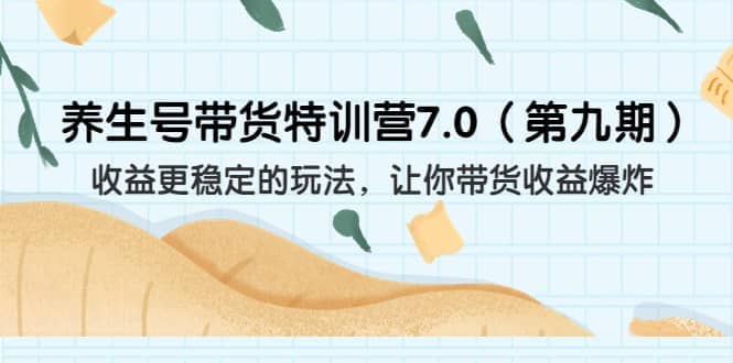 养生号带货特训营7.0（第九期）收益更稳定的玩法 让你带货收益爆炸（11节）-讯领网创