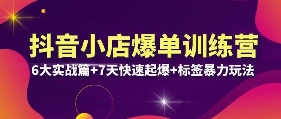 抖音小店爆单训练营VIP线下课：6大实战篇+7天快速起爆+标签暴力玩法(32节)-讯领网创