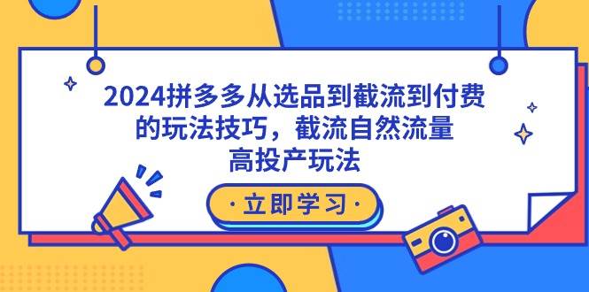 （9037期）2024拼多多从选品到截流到付费的玩法技巧，截流自然流量玩法，高投产玩法-讯领网创