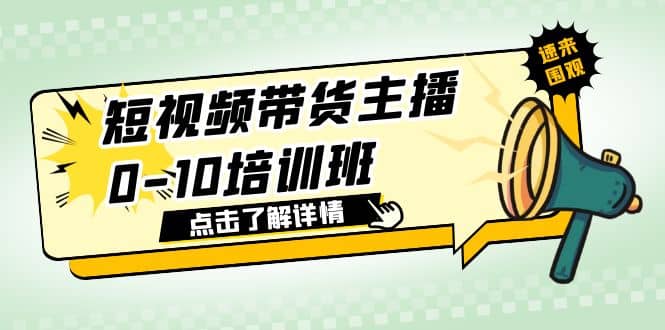 短视频带货主播0-10培训班 1.6·亿直播公司主播培训负责人教你做好直播带货-讯领网创