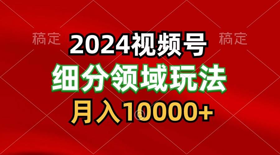 2024视频号分成计划细分领域玩法，每天5分钟，月入1W+-讯领网创