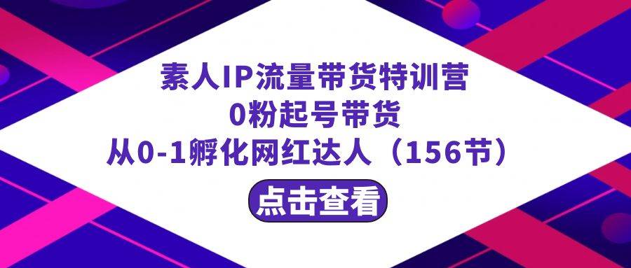 （8776期）繁星·计划素人IP流量带货特训营：0粉起号带货 从0-1孵化网红达人（156节）-讯领网创