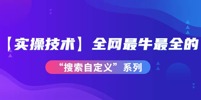 【实操技术】全网最牛最全的“搜索自定义”系列！价值698元-讯领网创