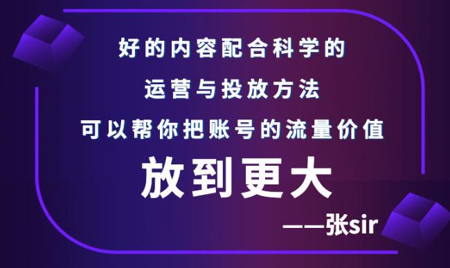 张sir账号流量增长课，告别海王流量，让你的流量更精准-讯领网创