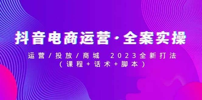 抖音电商运营·全案实操：运营/投放/商城 2023全新打法-讯领网创