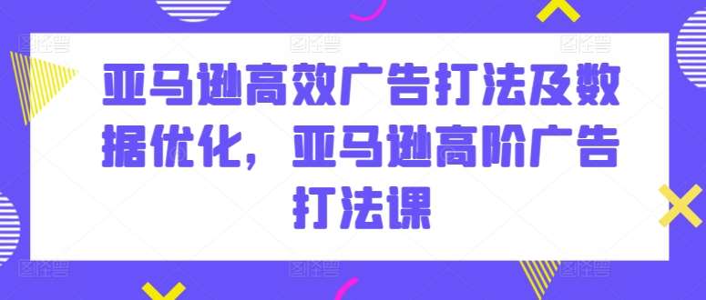 亚马逊高效广告打法及数据优化，亚马逊高阶广告打法课-讯领网创