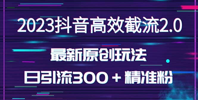 日引300＋创业粉，独家抖音高效截流2.0玩法（价值1280）-讯领网创