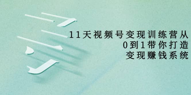 好望角·11天视频号变现训练营，从0到1打造变现赚钱系统（价值398）-讯领网创