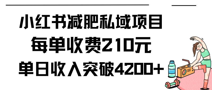 （9466期）小红书减肥私域项目每单收费210元单日成交20单，最高日入4200+-讯领网创