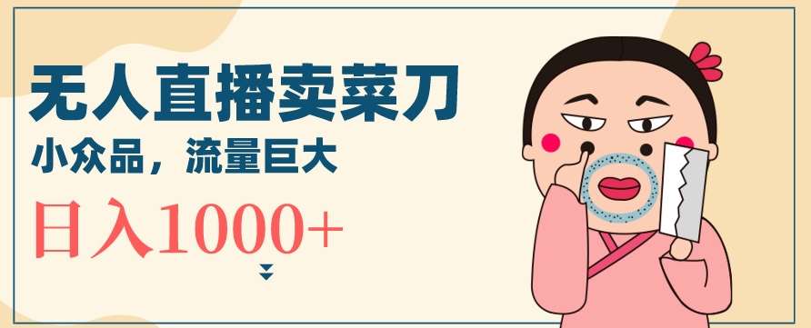 无人冷门品直播新玩法，通过卖菜刀日入1000+【揭秘】-讯领网创