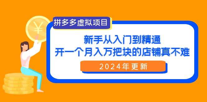 （9744期）拼多多虚拟项目：入门到精通，开一个月入万把块的店铺 真不难（24年更新）-讯领网创