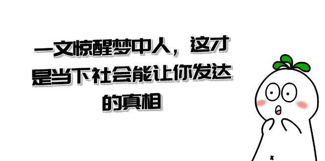 某公众号付费文章《一文惊醒梦中人，这才是当下社会能让你发达的真相》-讯领网创