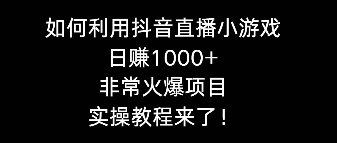 （8870期）如何利用抖音直播小游戏日赚1000+，非常火爆项目，实操教程来了！-讯领网创