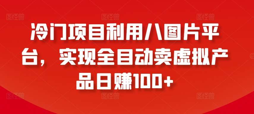 冷门项目利用八图片平台，实现全目动卖虚拟产品日赚100+【揭秘】-讯领网创