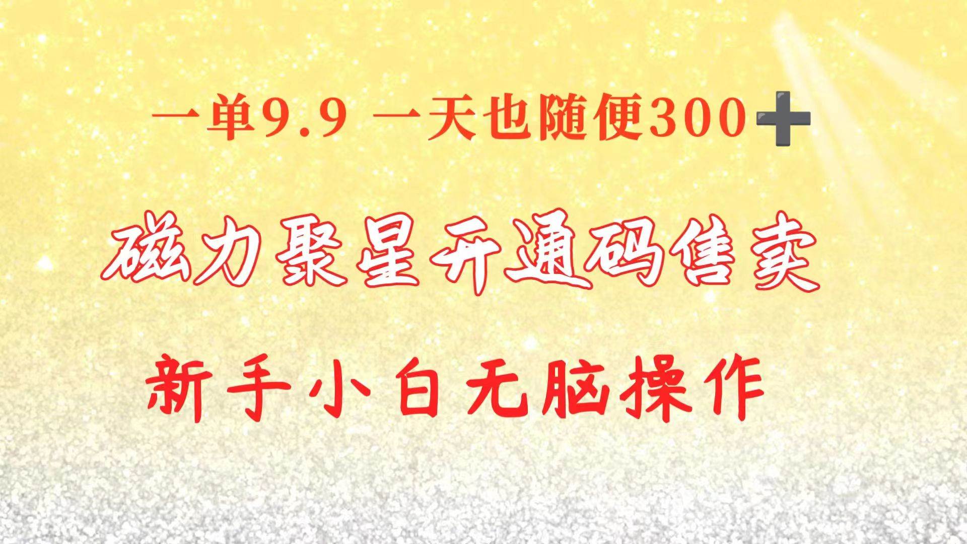 快手磁力聚星码信息差 售卖  一单卖9.9  一天也轻松300+ 新手小白无脑操作-讯领网创