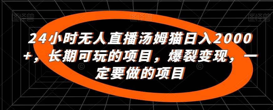 24小时无人直播汤姆猫日入2000+，长期可玩的项目，爆裂变现，一定要做的项目【揭秘】-讯领网创